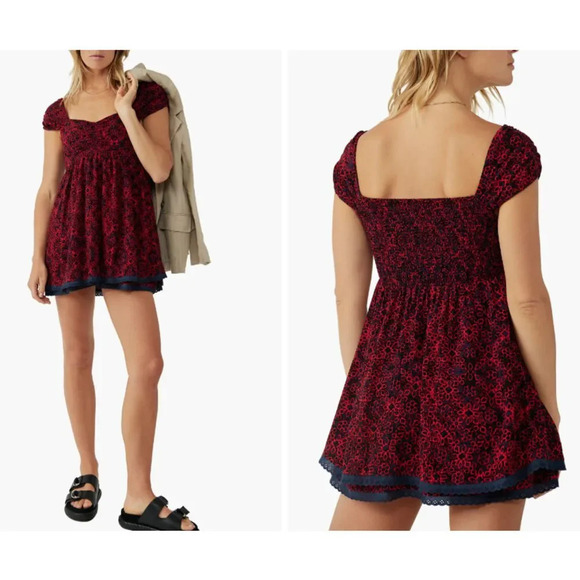 free people Tabitha Floral Minidress NWT Size Small - Picture 1 of 8